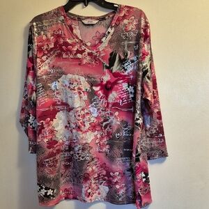 Alia Multicolor Floral V-Neck Blouse